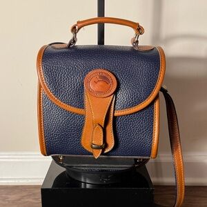 Dooney & Bourke Vintage Navy and Tan Crossbody Bag